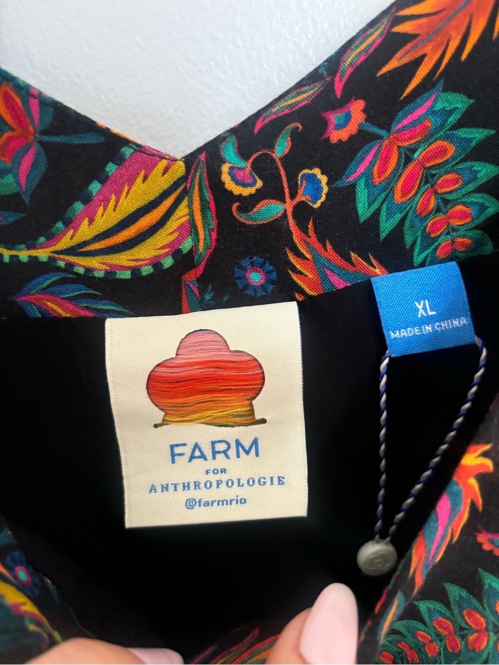 FARM Rio Black Maxi Dress with Multicolor Floral Print | XL - Picture 3 of 8